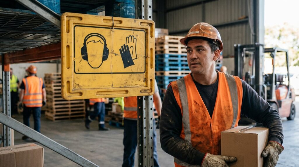 Safety signs displayed prominently.